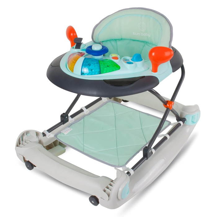 Ходунки для немовлят Ходунки та сидіння-гойдалки Дитяча колиска Baby Bouncer Дитячі гойдалки Дитячі ходунки з кнопками, світлом та звуком для 6-12 місяців Sun Baby (синій)