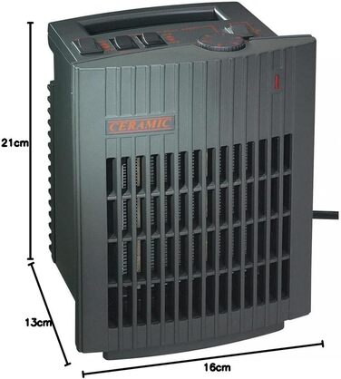 Керамічний вентилятор-обігрівач BERGER, макс. 1500 Вт Тихий портативний обігрівач для кемпінгу, майстерні, офісу, ванної кімнати Невеликий вентилятор-обігрівач з 2 рівнями потужності Енергозберігаючий та безпечний