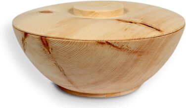 Контейнер для зберігання зі швейцарської сосни - для хліба, зерна, борошна, цукру, чаю, солі - комплект з 2 предметів миска та кришка - Ø 24 см - Ручна робота в Австрії