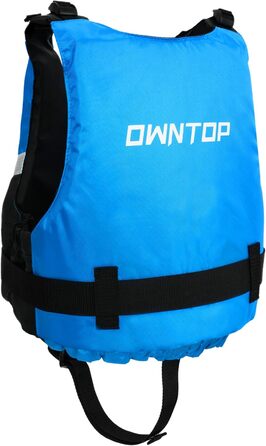 Плавальний жилет Owntop для підлітків та дітей, легкий унісекс-плавець, регульований плавучий жилет зі зручним ремінцем у промежині для каякінгу, риболовлі, тренувань з плавання та всіх водних видів спорту. Синій, дитячий, розмір XXS (30-40 кг, 70-80 см)