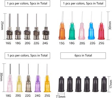 Набір флаконів BENECREAT Multipurpose DIY Precision Tip Applicator квіллінг своїми руками, аплікатор для клею, пляшка з олією 10 пляшок, 20 насадок і 20 ковпачків, 50 мл (30 мл, 6 шт. 15 порад 6 капсул)