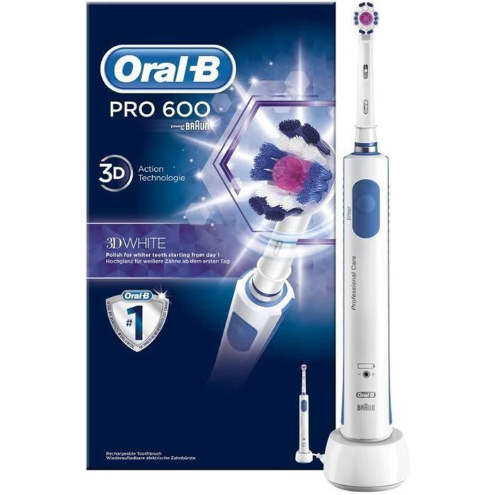 Електрична зубна щітка Oral-B PRO 600 3DWhite від Braun