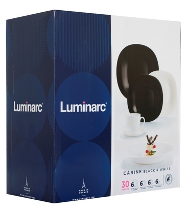 Сервіз столовий LUMINARC CARINE BLACK&WHITE, 30 предметів (6339303)