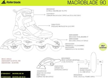 Роликові ковзани Macroblade 90 чоловічі для фітнесу для дорослих 9 ORION BLUE/SPICY ORANGE