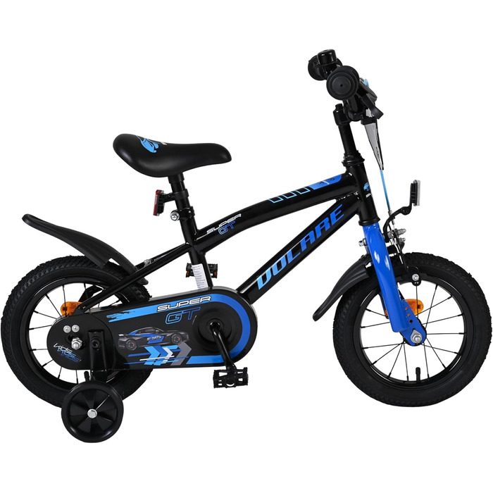 Дитячий велосипед Volare Super GT Blau 12 35 років 2 ручних гальма, знімні бічні колеса, захист ланцюга та світловідбивачі Регульоване сідло Подарунок для дівчаток та хлопчиків