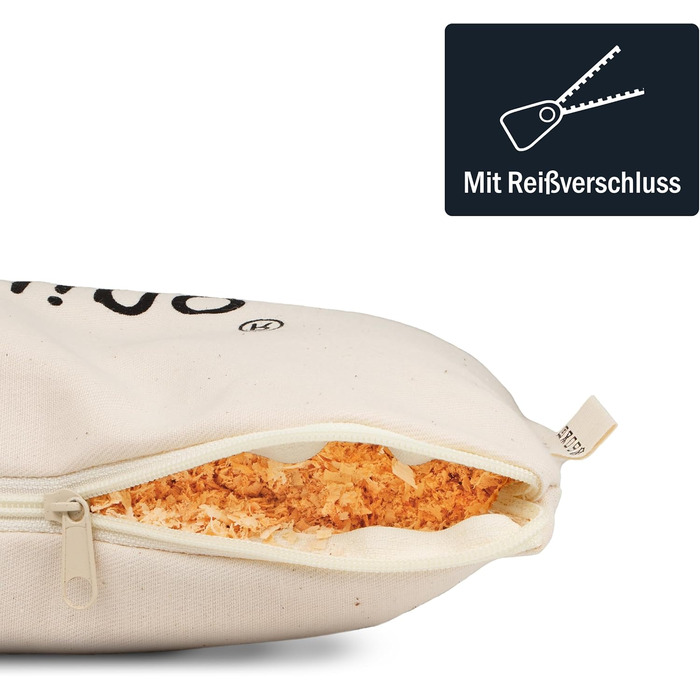 Подушка з сосни для сауни 28x16 см - виготовлена з бавовни - з дуже смолистою сосновою стружкою - для ванної кімнати, гардеробу та сауни