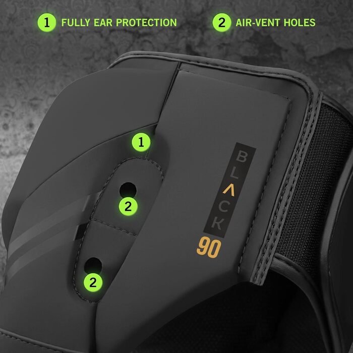 Боксерський шолом Mytra Fusion з регульованим ремінцем, підходить для MMA, муай-тай, спарингу, бойових мистецтв, карате, розмір L, чорний