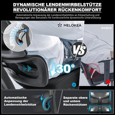 Офісний стілець 200 кг, 3-етапний механізм блокування, ергономічний офісний стілець XXL, ширший та більший, для зросту 160-202 см, широкі 3D підлокітники, динамічна поперекова підтримка, стілець з пінопласту XXL (щільність 40)