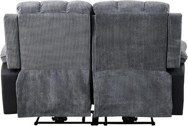 Заспокійливе масажне крісло LS для 2 осіб з підігрівом електричний розслабляючий диван для людей похилого віку, функція підігріву спини та ніг, ніжний масаж Шиацу, просте керування, вельветова тканина, 2 місця