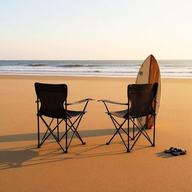 Складаний кемпінговий стілець Spetebo з тримачем для напоїв, набір з 2 шт. - 9 кольорів - Складаний кемпінговий стілець з сумкою для перенесення - Складаний стілець для фестивалів, відпочинку, саду, риболовлі, витримує до 100 кг, чорний