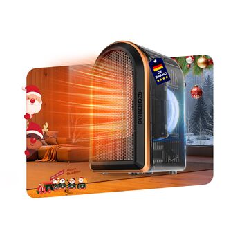 Міні-обігрівач для ванної кімнати 1 за продуктивністю обігріву - сертифікований Енергозберігаючий керамічний обігрівач Повністю захищений 4 системами безпеки Спальня Офіс, чорний електричний кемпінговий обігрівач (ABlack), 10.0