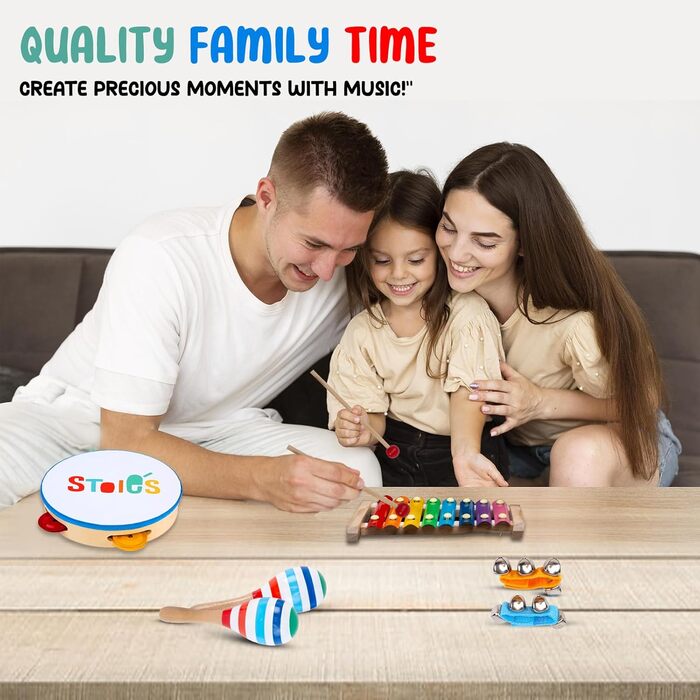 Діти від 3 років Інструменти Монтессорі з 15 предметів Дитячі брязкальця Яйця Baby Sound Wood Musical Toy Барабан Музичні інструме