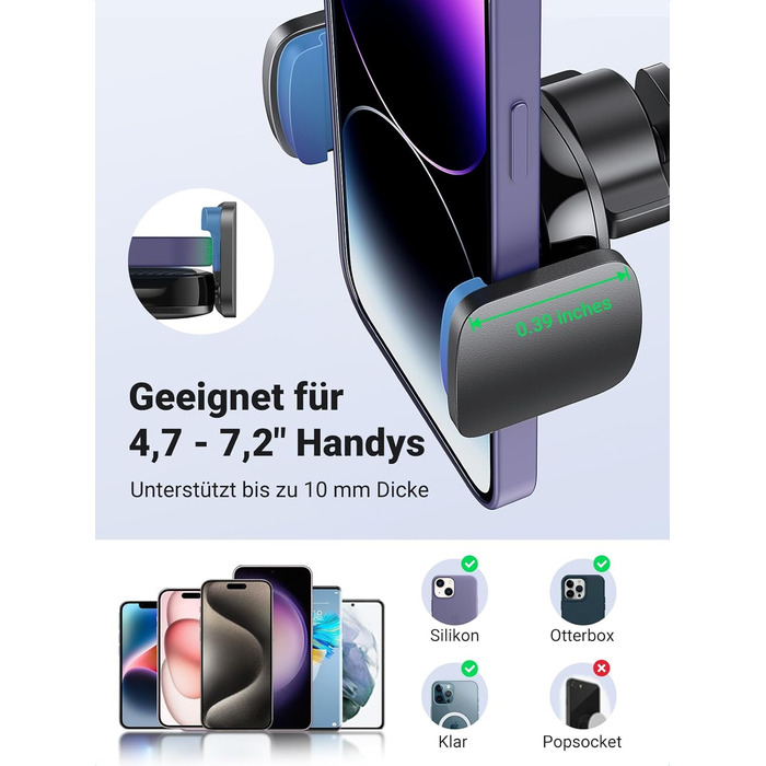 Тримач для мобільних телефонів на присосках 360 Автомобільний тримач для мобільних телефонів 2 в 1 Універсальний тримач для мобіль