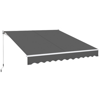 Висувна маркіз Yaheetech, складна маркіз з ручним приводом 300x250 см, регулювання кута нахилу сонячної маркізати (5-35), вкл. настінне кріплення темно-сірого кольору 300 x 250 см темно-сірого кольору