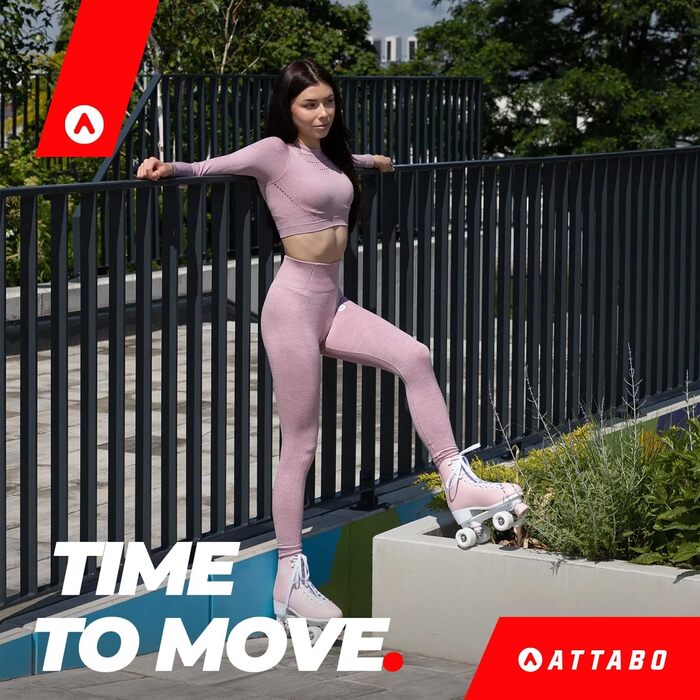 Жіночі роликові ковзани ATTABO Serena, розмір 36-41 EU, регульований розмір, алюмінієві ковзани ABEC-3, шкіряний верх, захист пальців, безпечне гальмування, точна посадка, колеса 82A, 39