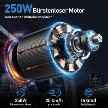 Електричний велосипед Eleglide 26 дюймів для дорослих, міський електровелосипед потужністю 250 Вт з акумулятором 36 В 10 Аг, максимальна швидкість 25 км/год, 7 швидкостей, запас ходу 35 км ідеально підходить для щоденних поїздок на роботу