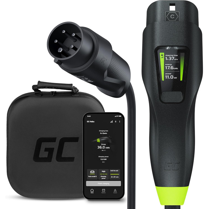 Електромобілі Мобільний зарядний пристрій Wallbox 11kW 7m EV Тип 2 до CEE 16A з додатком e-Car Домашня зарядка без Wallbox 2in1 Су