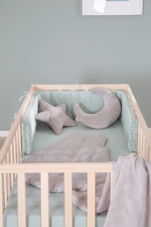 Дитяче ліжечко roba Cosi 60 x 120 см - масив органічного бука - регулювання висоти в 3 положеннях - натуральне дерево