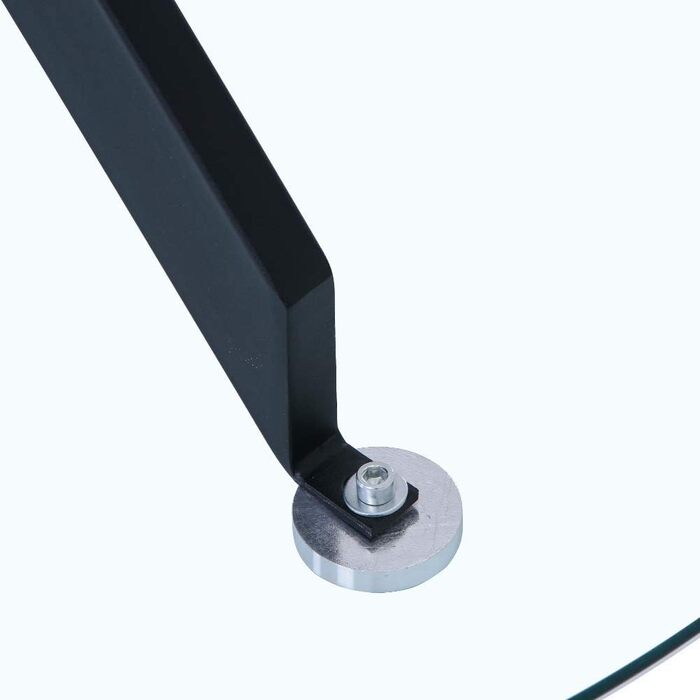 Круглий скляний обідній стіл GOLDFAN, сучасний кухонний стіл, дизайнерський скляний обідній стіл для їдальні та вітальні, 4-6 осіб, 90 см, чорний, 90x90x75 см