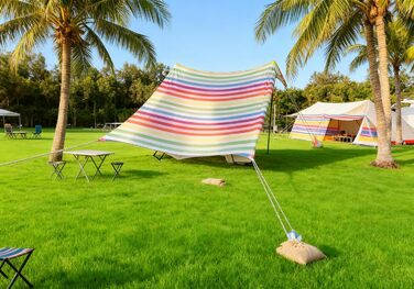 Пляжний намет-тін, тент, пляжний сонцезахисний крем, водонепроникний, легкий, блокуючий та еластичний, парасолька від сонця, пляжні навіси (смуги, розмір L)