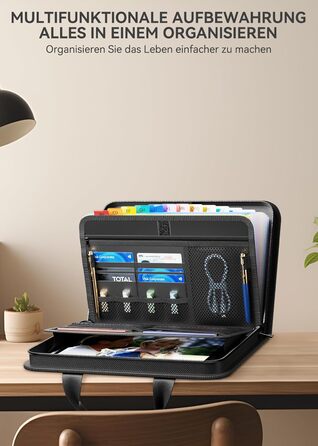 Папка для документів ABC life A4 для важливих документів, вогнетривкий футляр для документів A4 з 13 відділеннями та ручкою, папка-гармошка для сертифікатів, органайзер для проїзних документів, паспорта, чеків