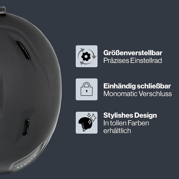 Унісекс-молодіжний лижний шолом uvex heyya pro, чорний, 51-55 см