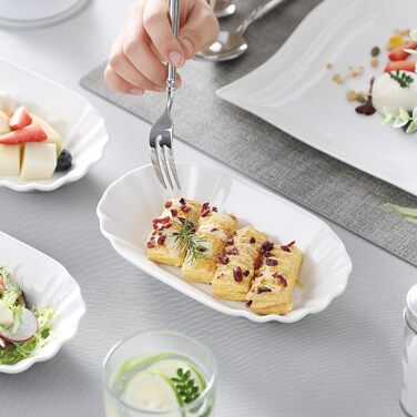 Регулярна серія, 8 шт. Набір пілінгу картоплі фрі, кремовийБілий порцеляновий пілінг для картоплі фрі, миска каррівурст, тарілка д