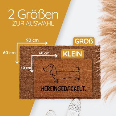 Персоналізований килимок для дверей з кокосового волокна, весільний подарунок, індивідуальні весільні подарунки, подарунки на новосілля та переїзд з індивідуальним ім&39ям (Hereingedackelt, 40x60 см) Hereingedackelt 40 x 60 см (Прямокутний)