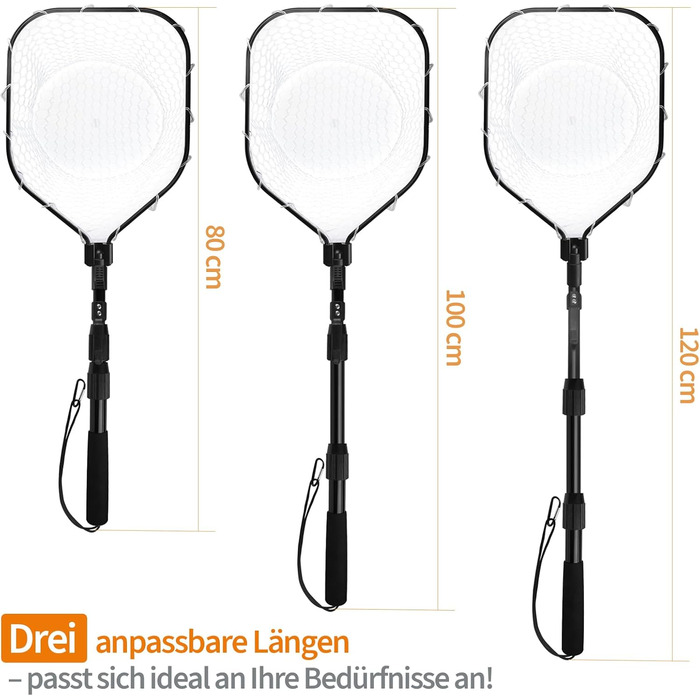 Телескопічний рибальський підсак, гумований рибальський сітка, складний підсак, сітка для ставка, сітка для коропа, рибальська сітка, гумова сітка для прісноводного/солоного риболовлі, рибальські аксесуари 120 см