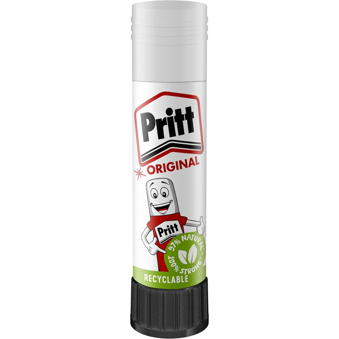 Клей-олівець Pritt Stick 1456072, твердий миється нетоксичний стандарт, 11 г 10 шт. 1 білий