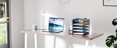 Органайзер для столу та офісних аксесуарів Marbrasse, 5-ярусний лоток для листів, сітчастий офісний органайзер для настільних аксесуарів та зберігання (чорний)