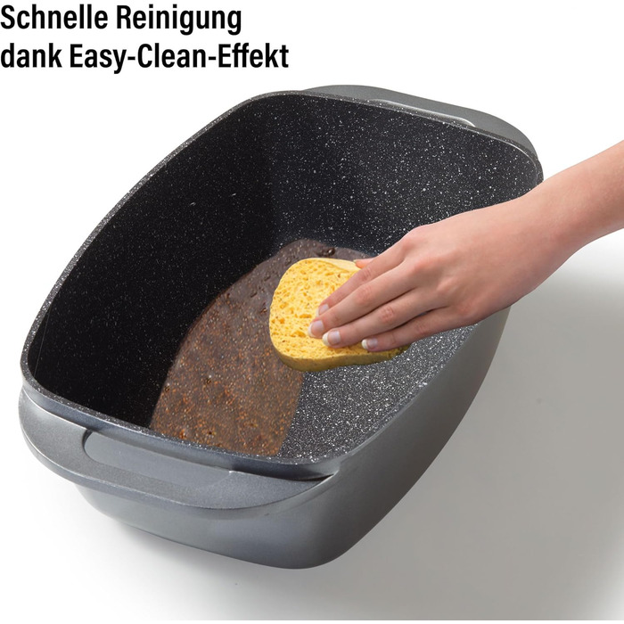 Лита алюмінієва жаровня з кришкою 43x26 см, 7,8 л Індукційна духовка безпечна для всіх типів плит, кришку можна використовувати як