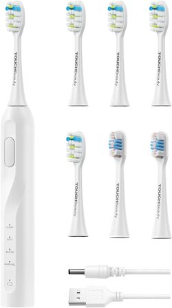 6 ttes de brosse dents et 4 modes tanche selon IPX7 (blanc), 6 ttes de brosse dents et 4 modes tanche selon IPX7 (blanc)