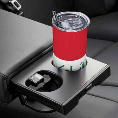 Кухоль з прямою трубочкою, дизайн іракський прапор, друкований, дорожній кухоль, підходить для кемпінгу, офісу та дому, 590 мл