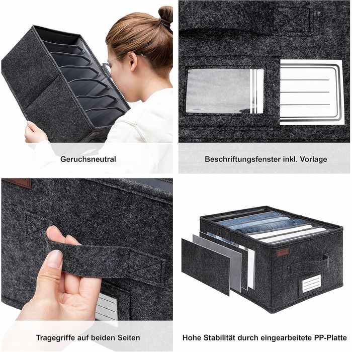 Організатор для штанів MEKAA - набір з 2 шт. - ідеальний органайзер для штанів, джемперів і т.д. - Складаний органайзер для одягу