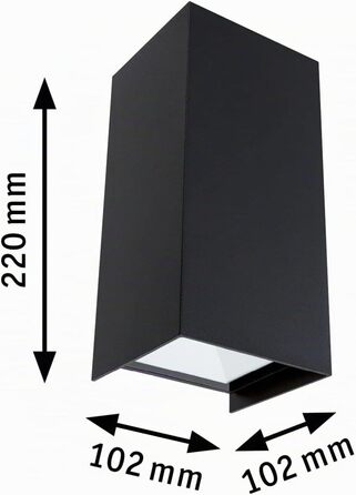 Набір з 2 вуличних настінних LED-світильників Paulmann Flame, IP44, квадратні, 2x5,8 Вт, антрацит, алюміній, 3000 K