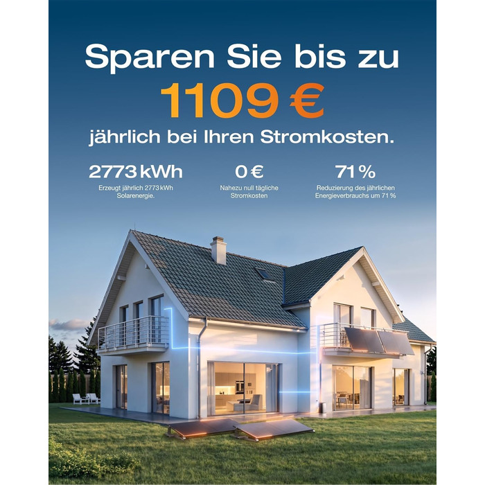 Універсальна балконна електростанція потужністю 2000 Вт з накопичувачем 5760 Втгод, ECOFLOW STREAM Ultra з 2AC Pro, розумним лічильником та повним комплектом аксесуарів, 4 повністю чорні двосторонні сонячні панелі потужністю 500 Вт, plug & play (0 ПДВ) бе