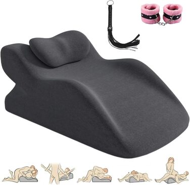 Подушка Liborah, покращена багатофункціональна подушка для пар 27 з пандусом, з невеликими аксесуарами, кілька положень забезпечують підтримку та розслаблення спини (чорна)