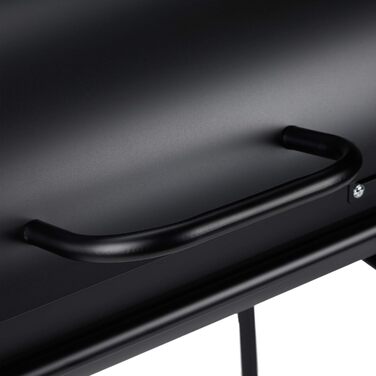 Гриль на вугіллі, великий мобільний гриль з кришкою, регульована вентиляція, міцний, розміри 96,5 x 103 x 64,5 см, чорний