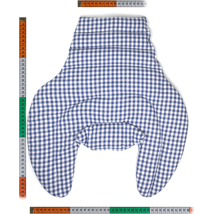 Подушка для шиї та шийного відділу хребта - шия плечі спина - синьо-біла - подушка для шиї з органічного зерна спельти - подушка з підігрівом - подушка з органічного зерна спельти для шиї та плечей