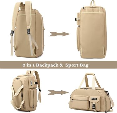 Спортивна сумка для чоловіків та жінок, дорожня сумка 32 л з відділенням для взуття, відділенням для вологи, тренувальна сумка з рюкзаком, дорожня сумка для вихідних, сумка для ручної поклажі, сумка для плавання для спорту, для подорожей, для спортзалу, с