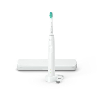 Електрична зубна щітка Philips Sonicare Sonic серії 3100 із вбудованим датчиком тиску, SmarTimer і QuadPacer, HX3673/13 біла