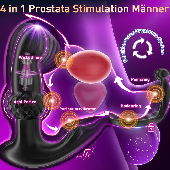 Покращений анальний вібратор для чоловіків, стимуляція простати з подвійним кільцем для пеніса, анальна пробка у формі ромба для чоловіків, набір вібраторів, секс-іграшка, анальний вібратор з підйомом вгору на 30, 7 режимами та дистанційним керуванням