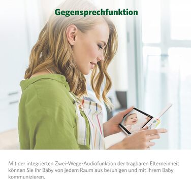 Розумний відеоняня LeapFrog LF815HD з 5-дюймовим кольоровим дисплеєм HD, Wi-Fi, датчиком температури/вологості, ширококутним обєкт