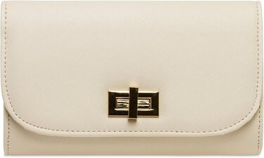Елегантне клатч-конверт Caspar TA389 для вечірок, бежевий колір, з довгим ланцюжком