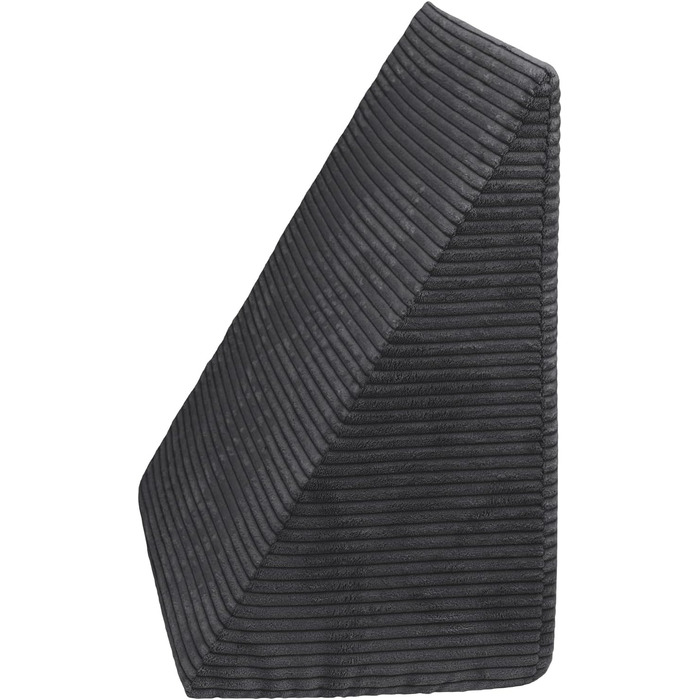 Широкополосна вельветова клиноподібна подушка Selfitex 60x50x30 см, Виготовлено в Німеччині, зручна подушка для читання, подушка для спини, ергономічна форма, подушка для ніг зі стійкої піни, знімний чохол, легке чищення (антрацит) Широкополосна вельветов