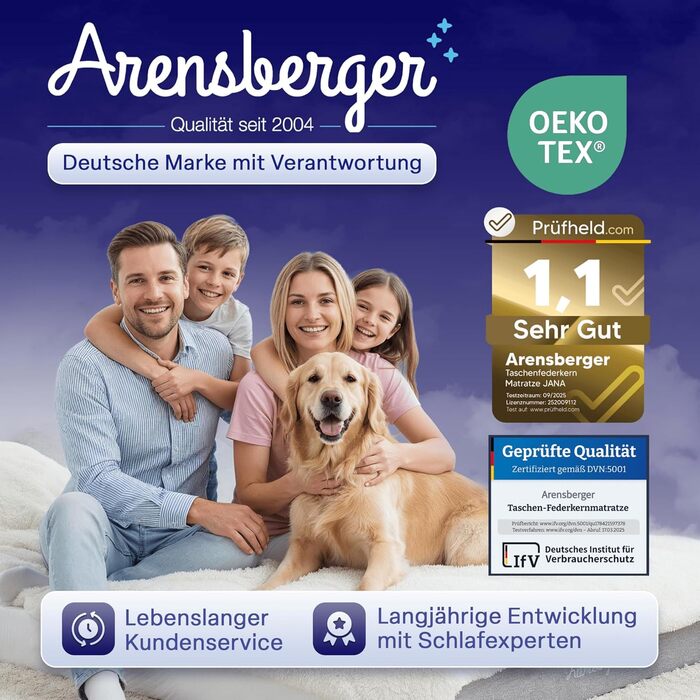 Матрац Arensberger JANA 120x200 см Матрац з пружинами кишенькової конструкції 20 см з 2 см гелевої піни NANOCELL 7-зонний рівень жорсткості H3 Матрац з точково-еластичними пружинами, що згортається Сертифіковано Oeko-Tex 120 x 200 см ACTIVE