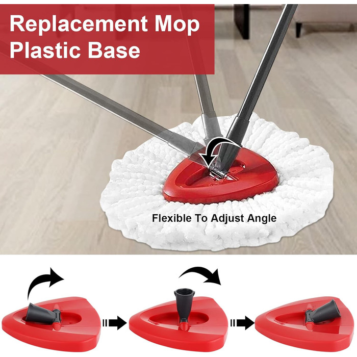 Запасна головка та база для швабри Spin Mop Запасна головка та база сумісна з Ocedar та Vileda EasyWring 2-в-1 Turbo Mop Мікрофібр