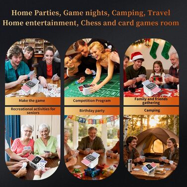 Автоматичний перезаряджуваний мішальник карт для 1-2 колод, тихий електричний міксер для карт, портативний швидкий мішальник, автоматичний мішальник для гральних карт для UNO, Раммі, Phase 10 (Білий)