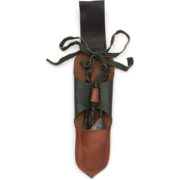 Невідомий дизайн Набір залізного посуду з лебідкою та шкіряною сумкою посуд вікінгів та середньовічних свят